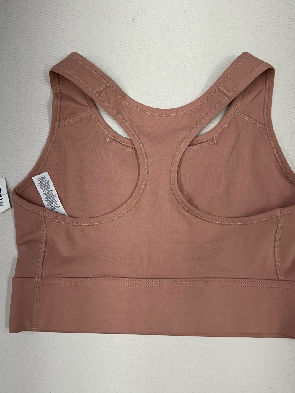 Nike Dri Fit Sports Bra Womens Large Pink Swoosh Long Line CZ4496 Training NWT - Picture 2 of 4